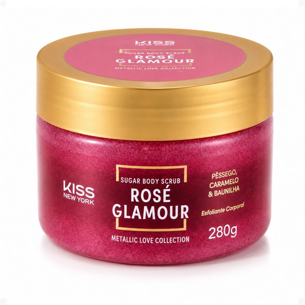 Esfoliante Corporal Kiss New York Sugar Body Scrub Rosé Glamour 280g