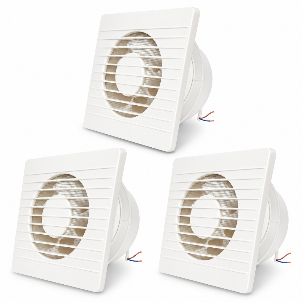 3x Exaustor Doméstico Banheiro Bivolt 18W Duto 6