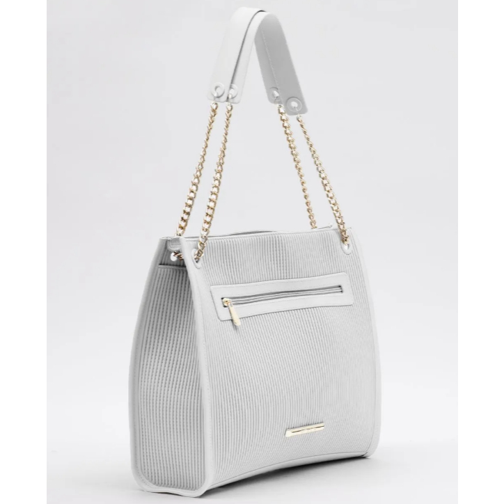 Bolsa Petite Jolie Olga White Detalhe de alça com corrente