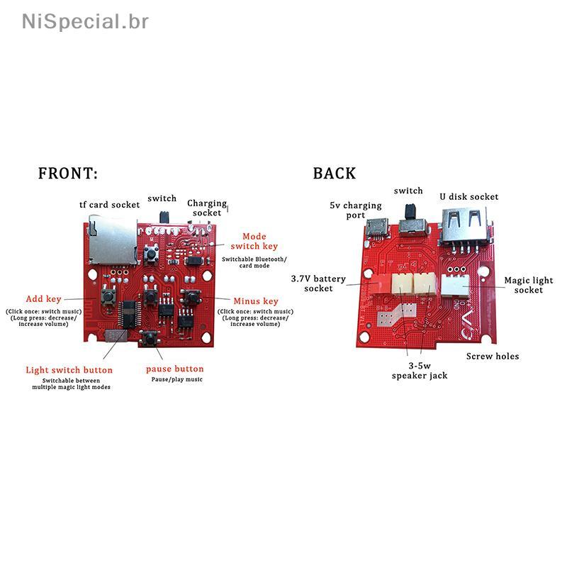 [Nis] Módulo De Alto-Falante Eletrônico Sem Fio PCB Com Amplificador Decodificador Mp3 Placa De Circuito De Áudio De Rád