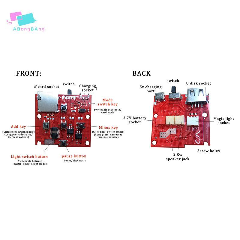 Abongbanghn Módulo De Alto-Falante Eletrônico Sem Fio PCB Com Amplificador Decodificador Mp3 Rádio FM Placa De Circuito