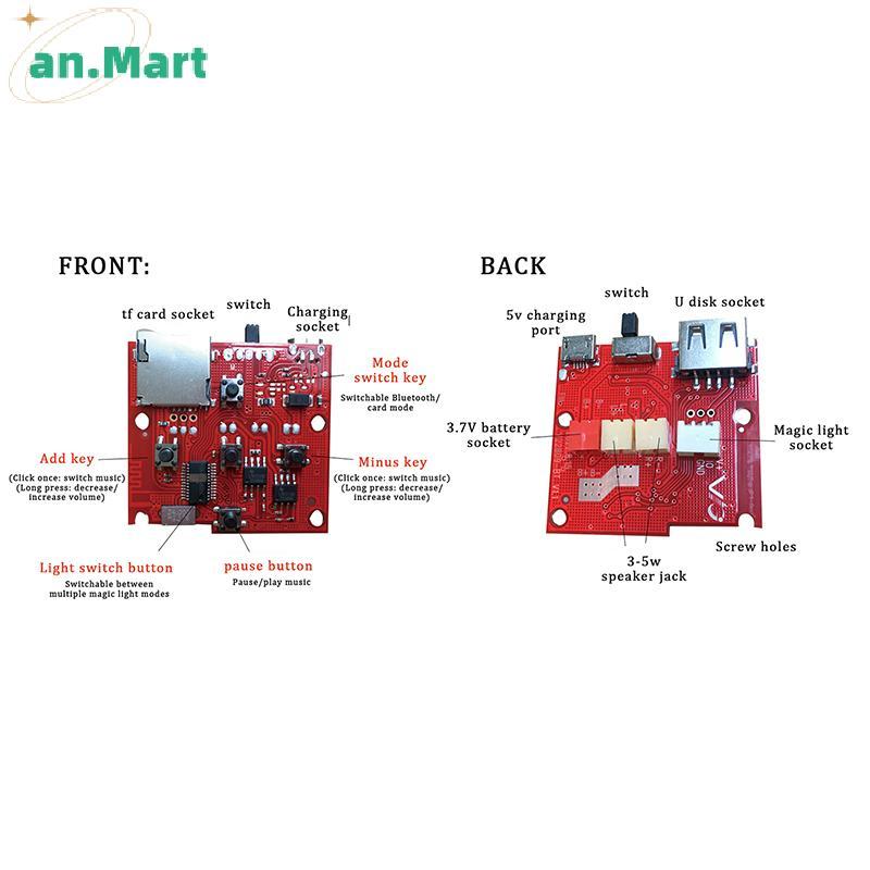JTN Módulo De Alto-Falante Eletrônico Sem Fio PCB Com Amplificador Mp3 Decodificador Rádio FM Placa De Circuito De Áudio