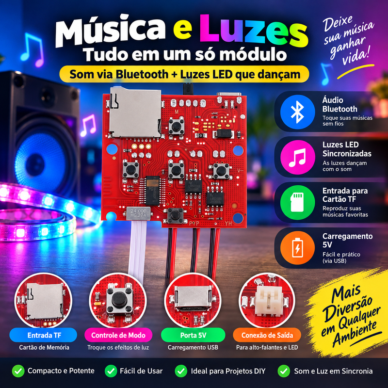 Módulo De Alto-Falante Eletrônico Sem Fio Pwbr PCB Com Amplificador Decodificador Mp3 Rádio FM Placa De Circuito De Áudi
