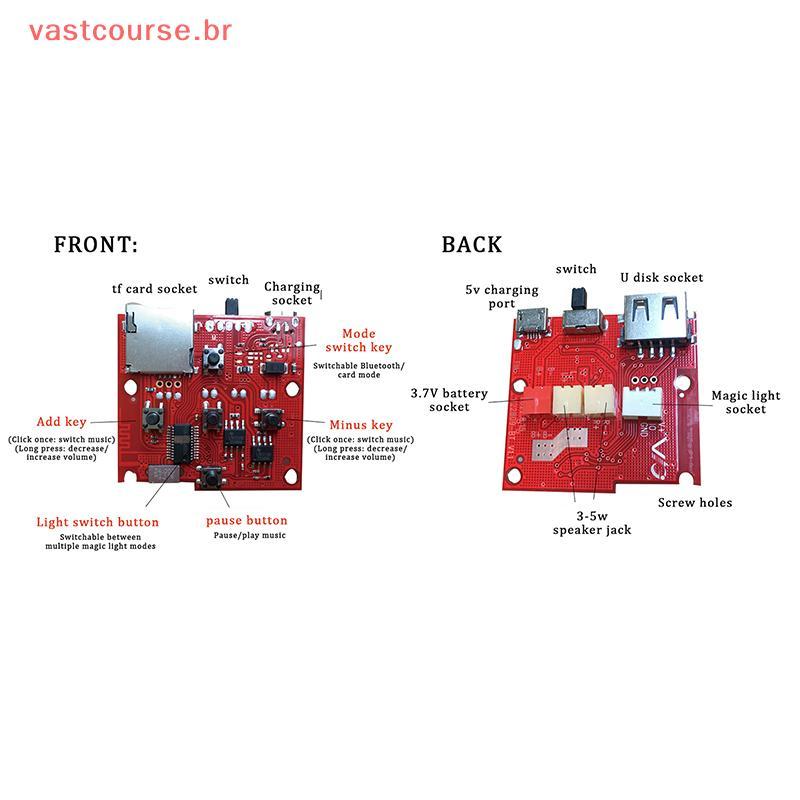 Vbr Módulo De Alto-Falante Eletrônico Sem Fio PCB Com Amplificador Mp3 Decodificador Rádio FM Placa De Circuito De Áudio