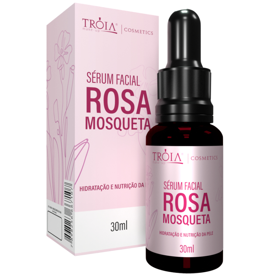 Sérum Facial Rosa Mosqueta Tróia Makeup 30ml | Hidratação, Nutrição e Efeito Antioxidante