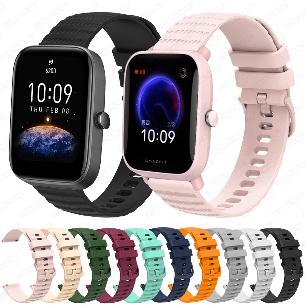 Pulseira Esportiva De Silicone De 20mm Para Xiaomi Huami Amazfit bip 3 3Pro/U Pro S Lite De Substituição De Smartwatch Relógio Inteligente