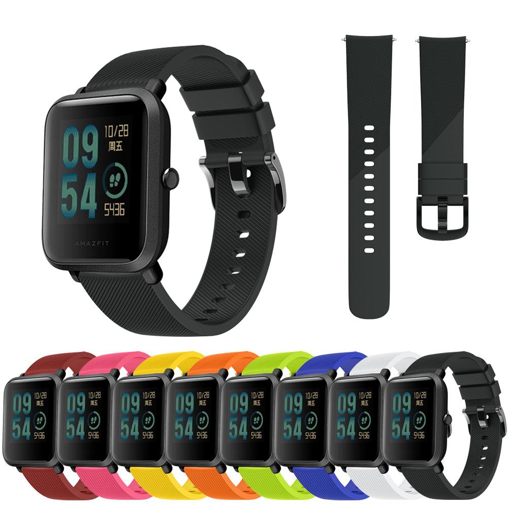 Pulseira Flexível De Silicone De 20mm Para Xiaomi Huami Amazfit bip 3/u pro s
