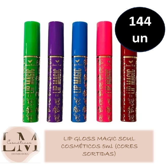 Caixa 144un Gloss Labial Magico Lip Magic Liquido Soul Cosméticos Duração 24 Horas (cores sortidos)