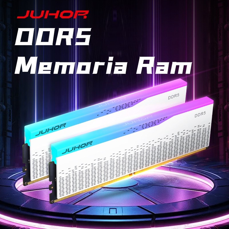 Memória JUHOR RGB DDR5 5600/6000MHz | Kit 32GB | XMP 3.0 | Intel/AMD