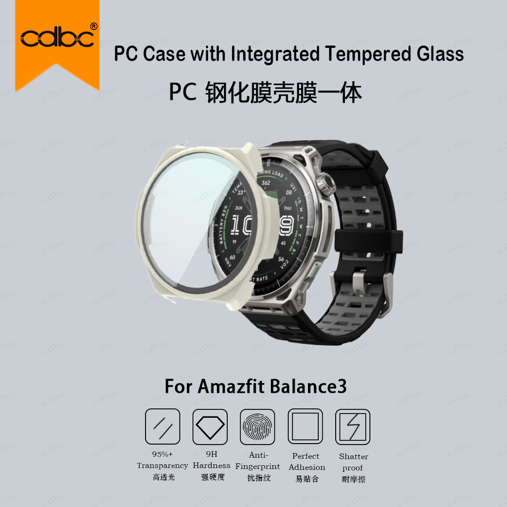 cdbc PC Capa Protetora Rígida Completa Para Série Amazfit Balance , De Vidro Temperado Integrada HD Transparente Anti-Qu