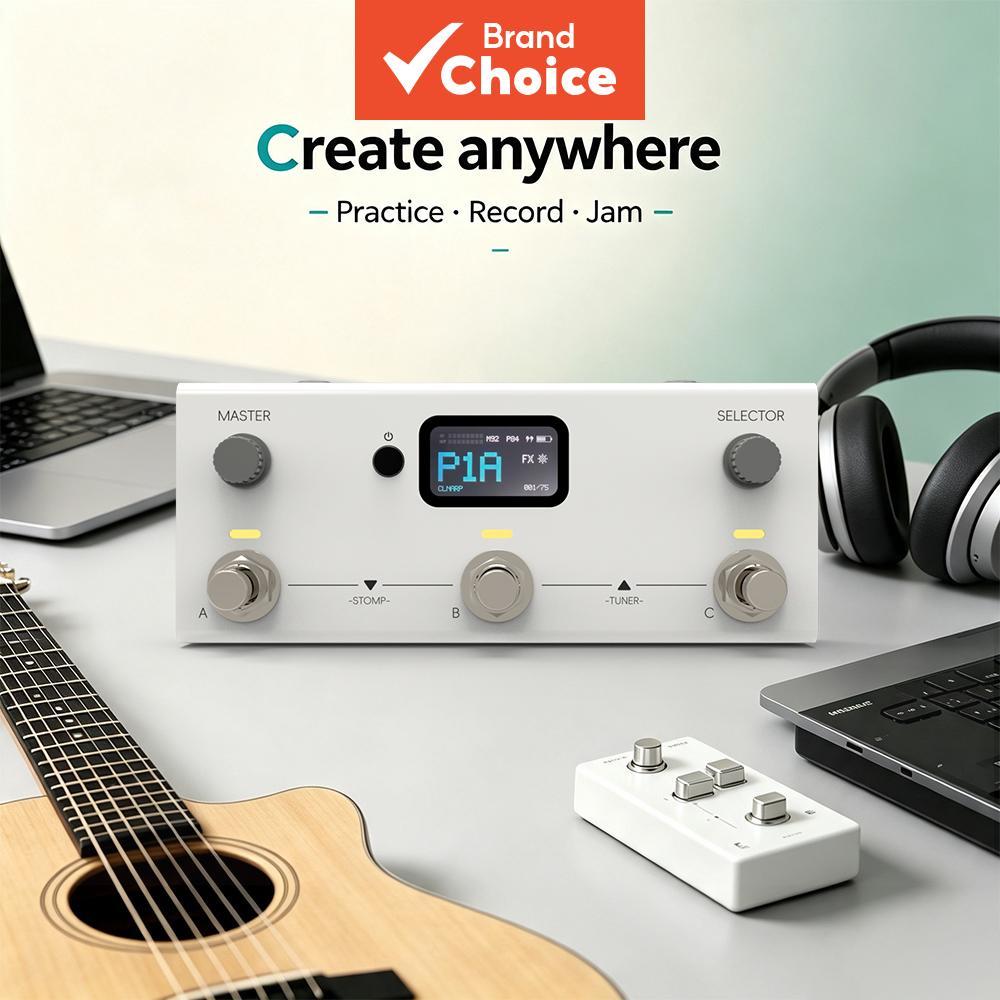 MOSAIC Recarregável Guitarra Multi Efeitos Processador Portátil Amp Simulador Bluetooth MIDI Looper Para Baixo Elétrico