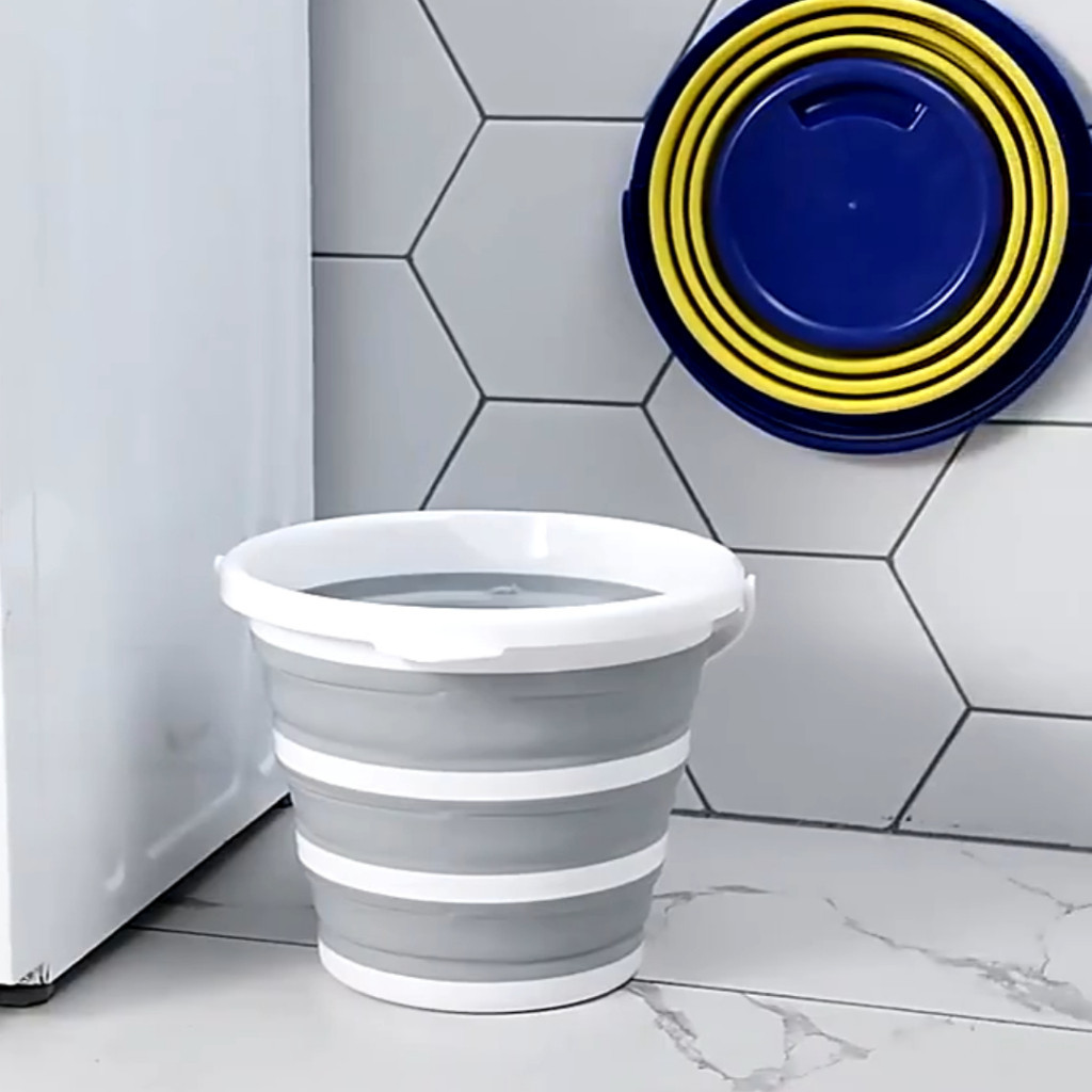 Balde Dobrável Flexível 10L – Ideal para Lavar Roupas, Limpeza e Organização Doméstica