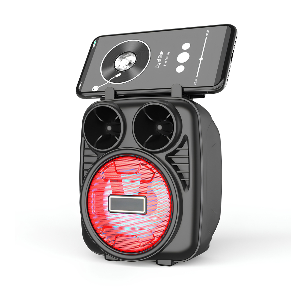Caixa De Som Wireless Portátil Com LED – Rádio FM, USB E Leitor De Cartão SD