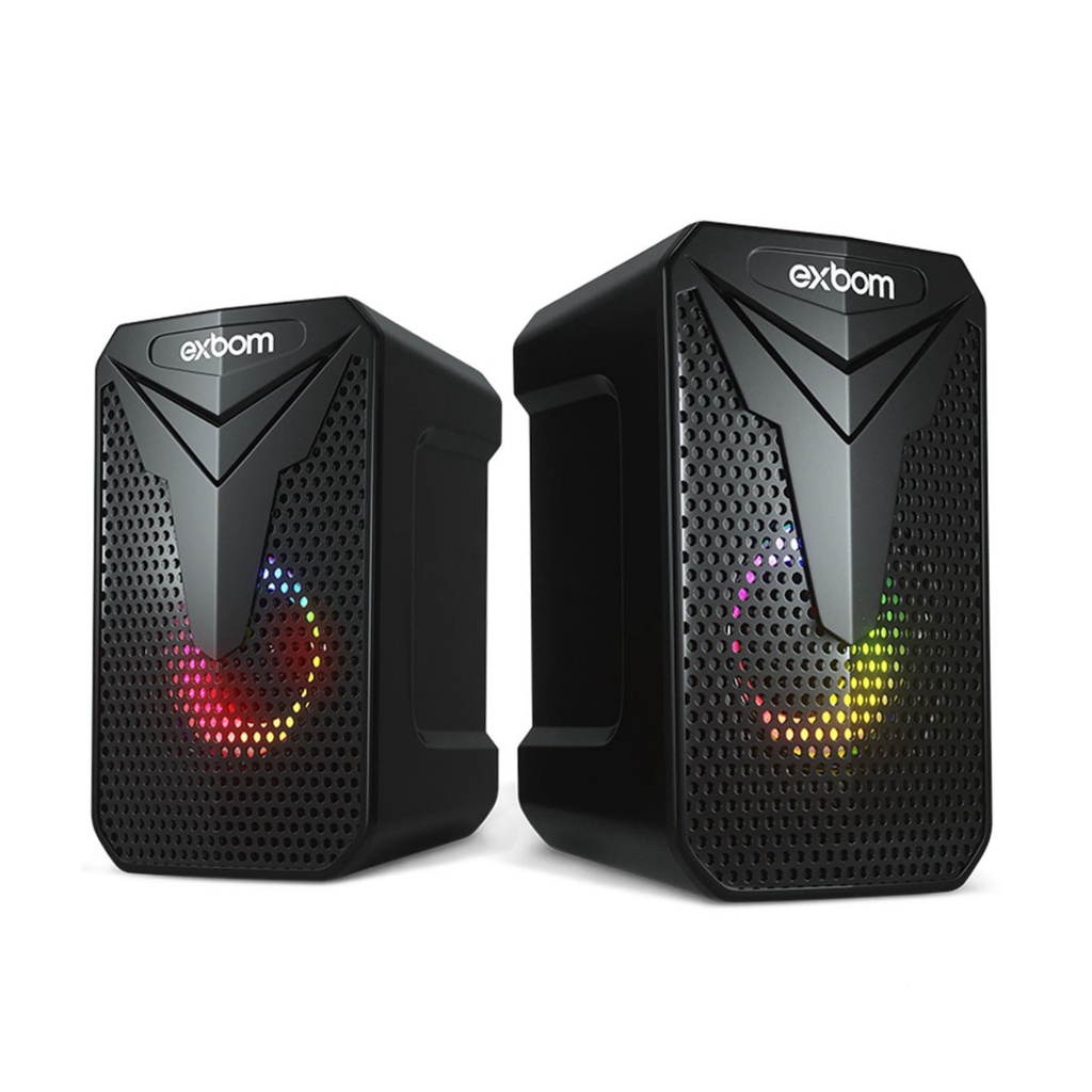 Caixa de som com fio para PC 2.0 com LED Exbom CS-C54