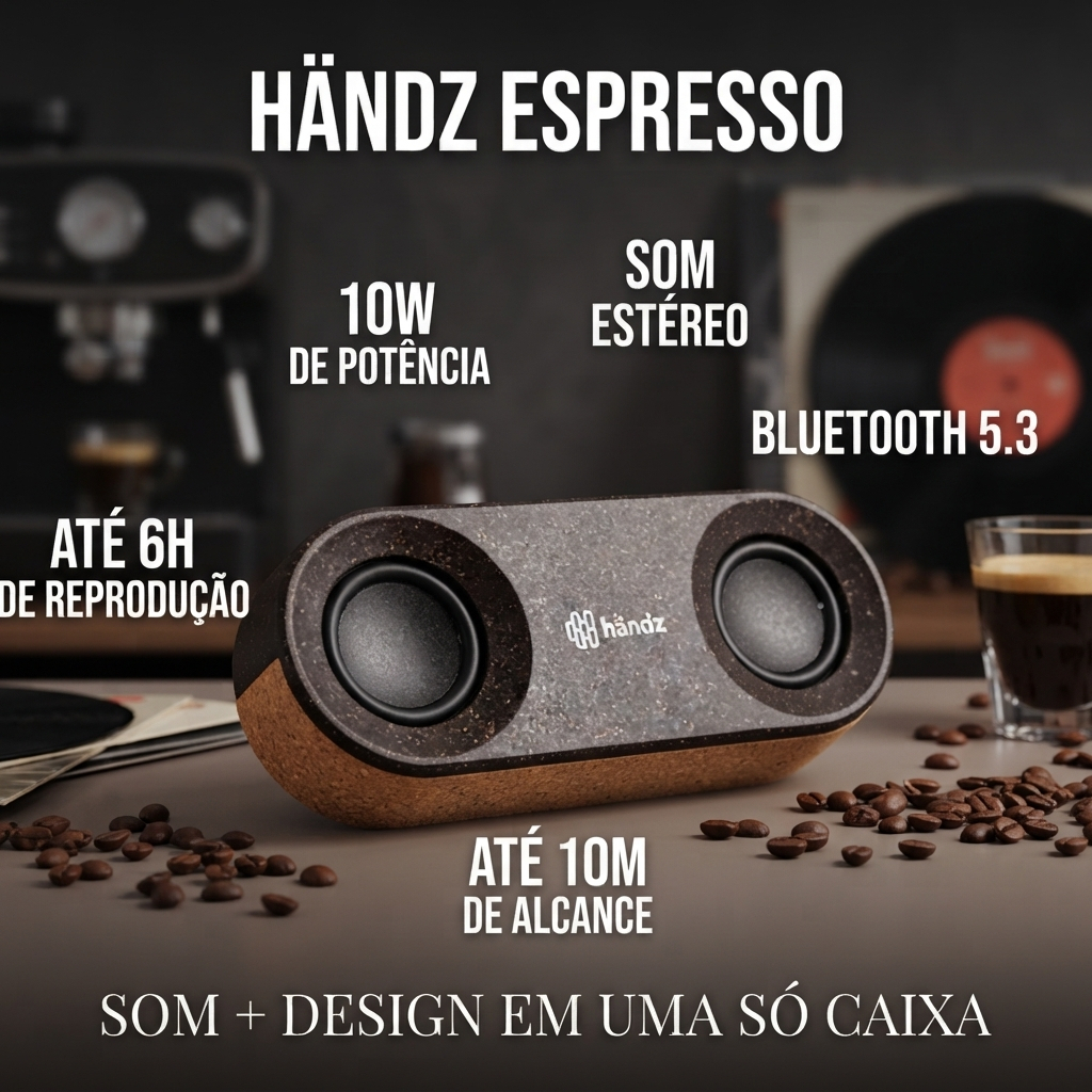 Caixa de Som Händz Espresso Bluetooth 10W Estéreo Original