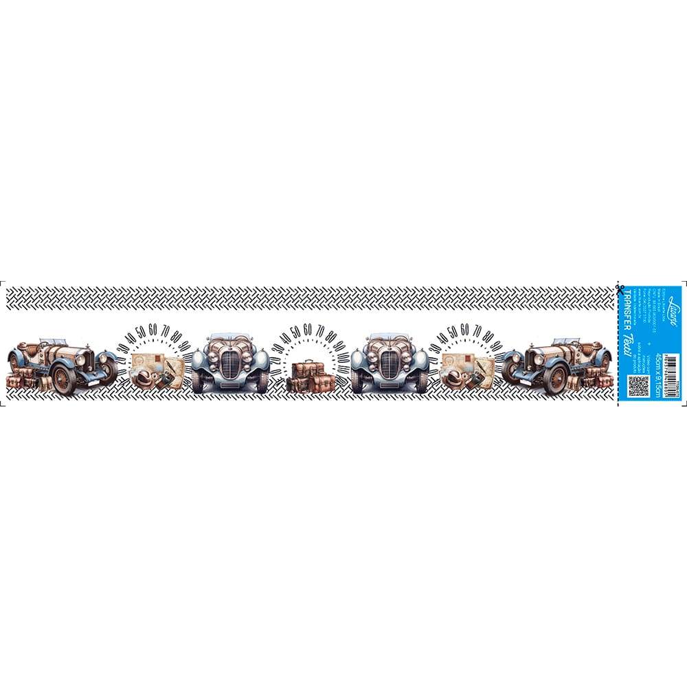 Transfer Têxtil Litoarte 45x9cm TTB6-075 Barrado Old Cars