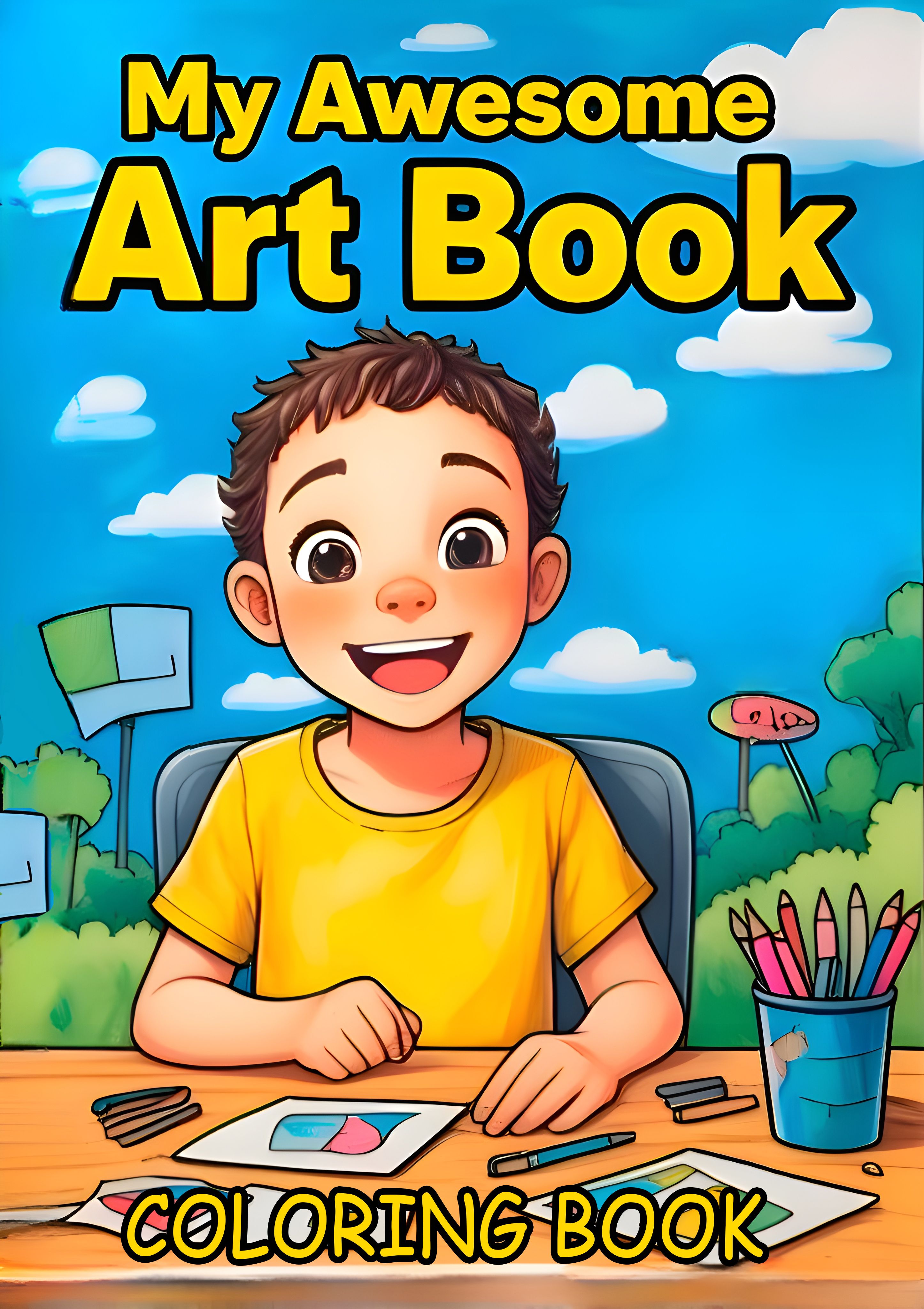 My Awesome Art Book - printable children's coloring book
