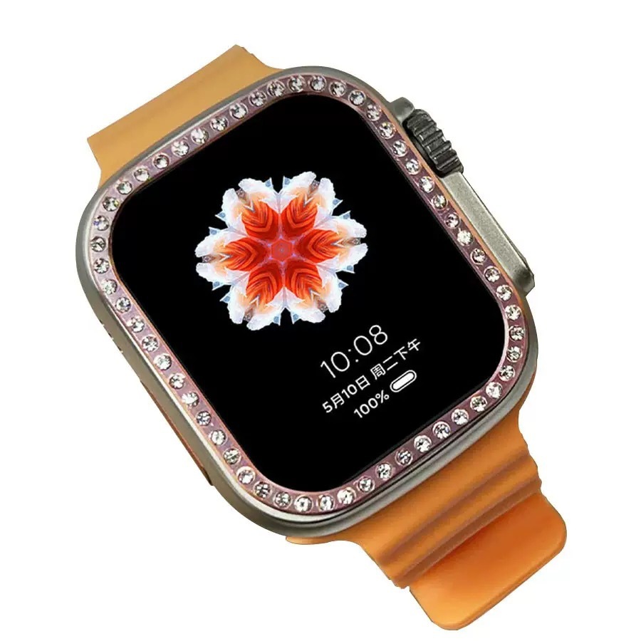 Adequado para Apple Watch moldura de diamante flash de 49 mm filme temperado para relógio