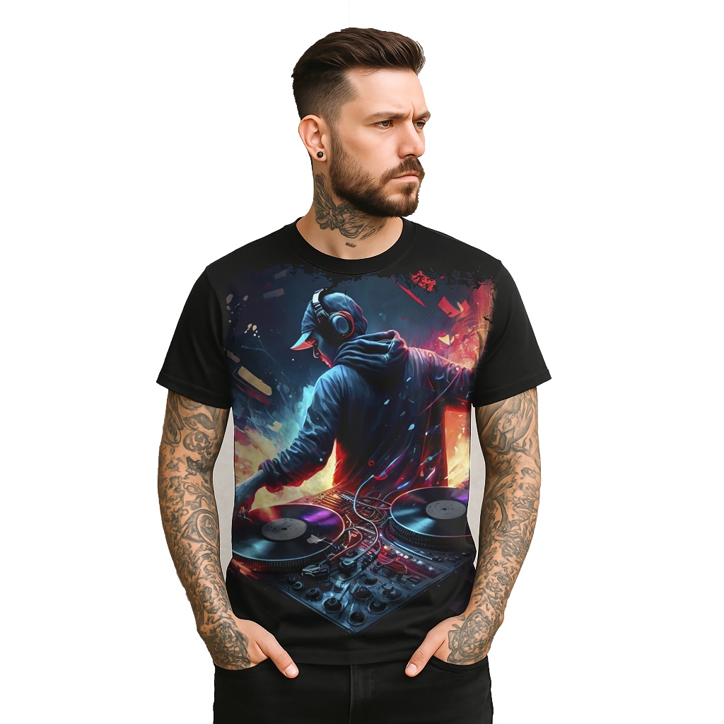 Camiseta Dj Fone Musica Eletronica Neon Camisa Masculina Unissex Retro