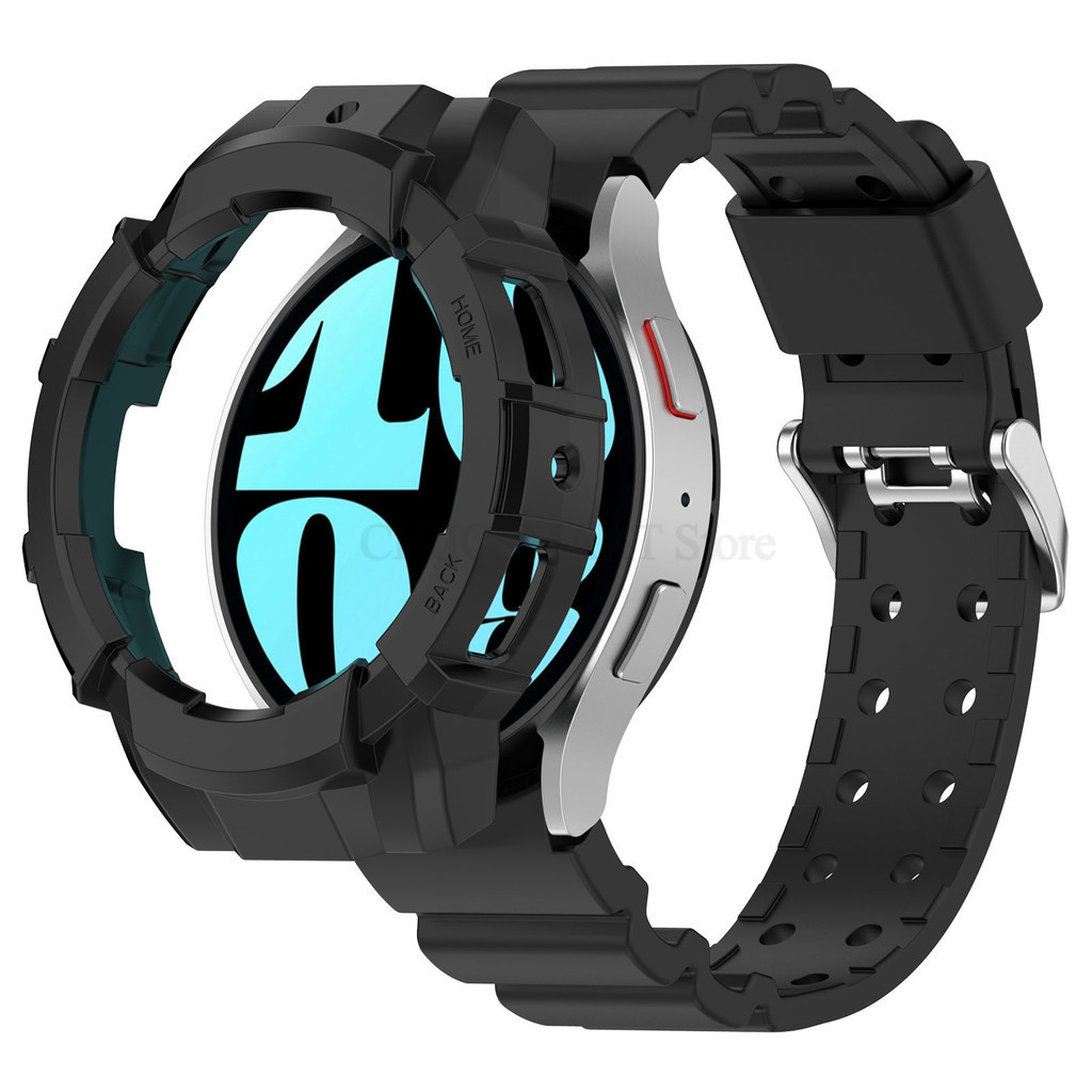 Case + Band Compatível Para Relógio Samsung Galaxy 6 44mm 40mm 6 Clássico De 43mm PC 5 Pro 45mm Bracelete