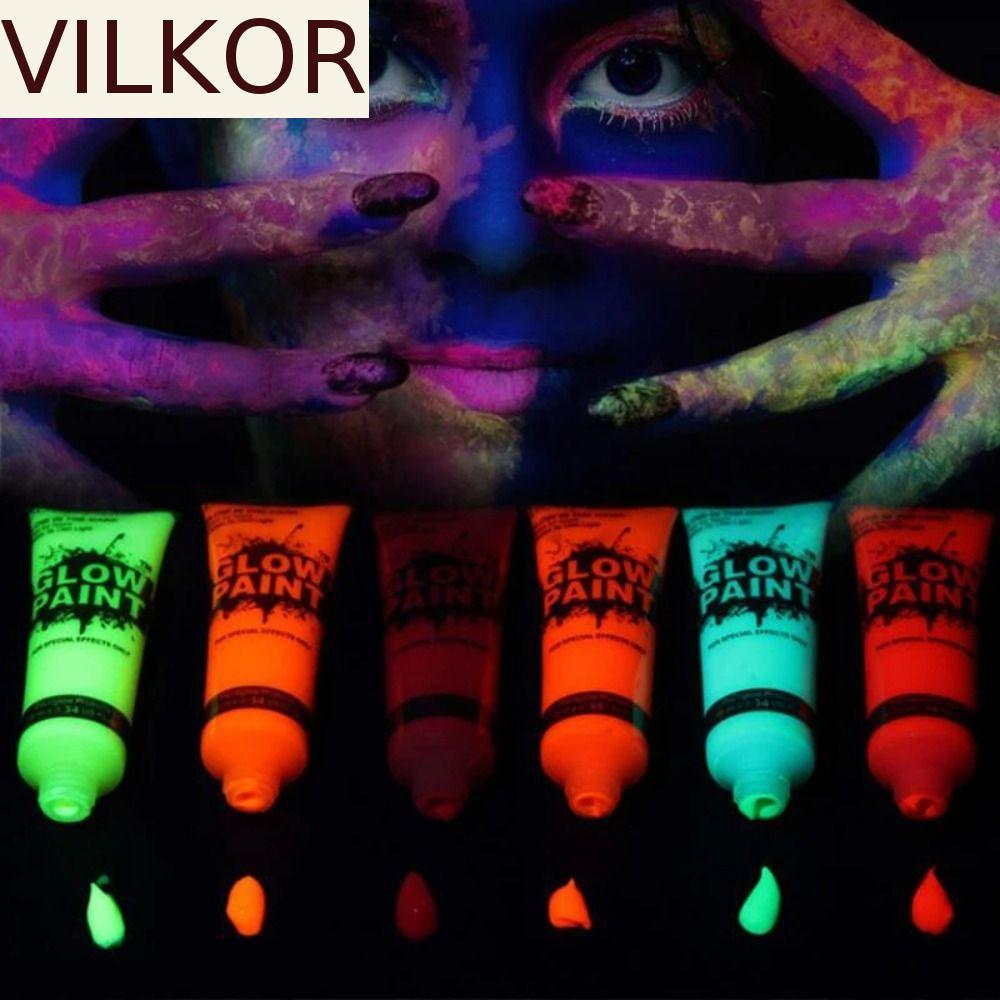 VILKOR Body Art Painting , Festival 10ml Face Fluorescente Glow Paint , Kids Makeup Neon Cosplay Pigmento