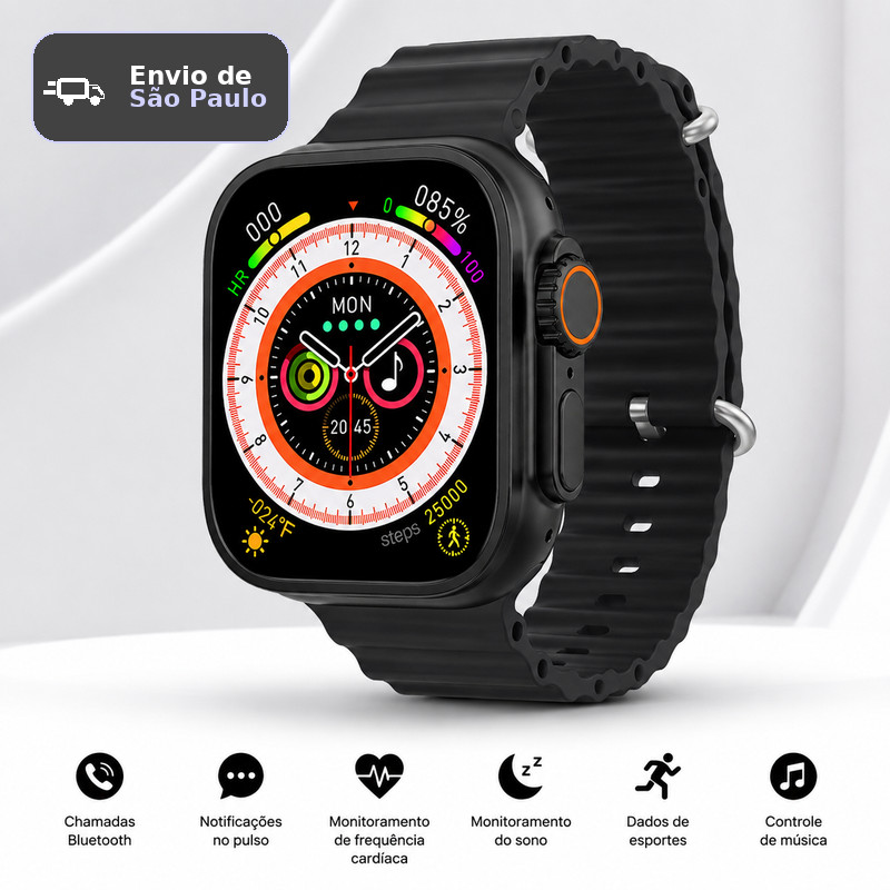 Enviado de São Paulo, Smartwatch Mini, Pro e Plus 45mm/49mm, vem com 2 pulseiras, design requintado FKRT
