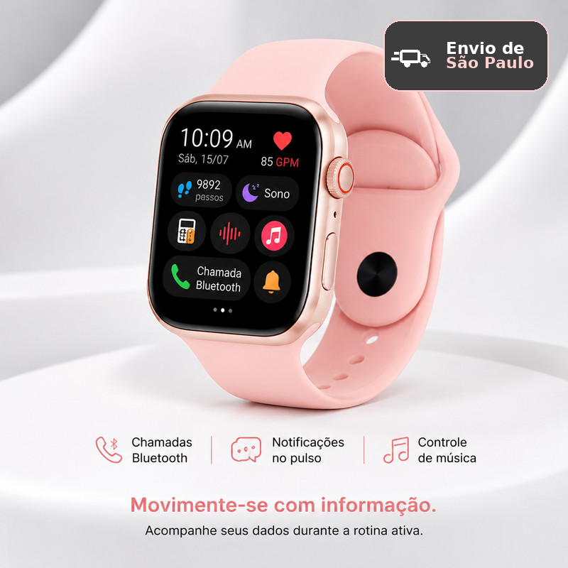 Smartwatch Mini, Pro e Plus 38mm/45mm, vem com duas pulseiras, aparência elegante, adequado para diversas ocasiões XLI3