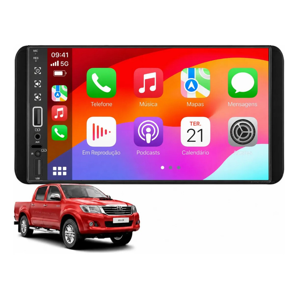 Central Multimídia Toyota Hilux 2006 À 2011 Pro Max Android Auto Apple CarPlay Sem Fio