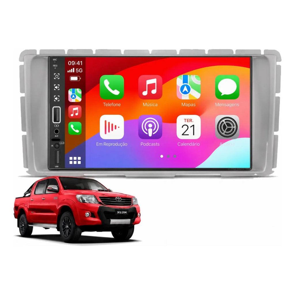 Central Multimídia Toyota Hilux Diesel 2012 À 2015 Pro Max Android Auto Apple CarPlay Sem Fio