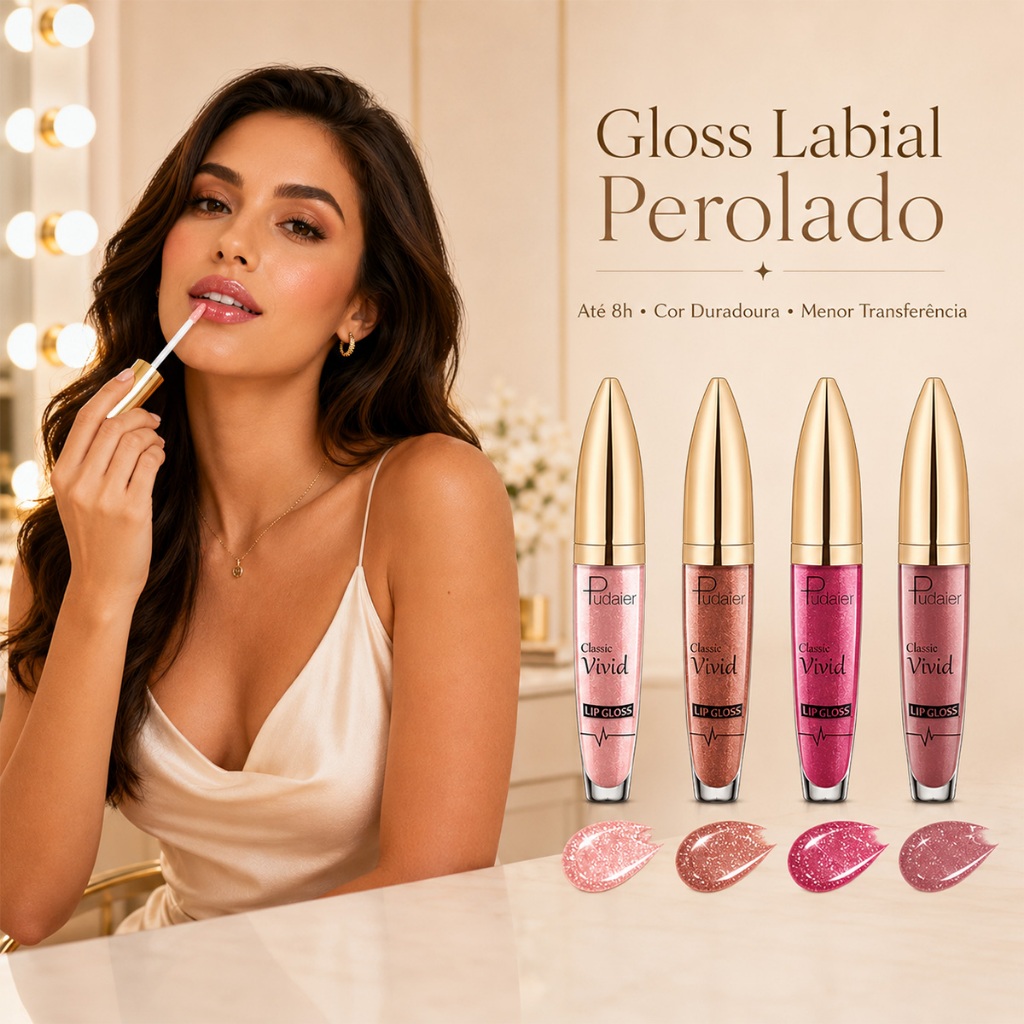 Hidratante Glitter Vidro Lip Glaze Espelho Hidratante Cristal Lip Gloss Lip Enhancement Sem Linhas Labiais Longa Duração