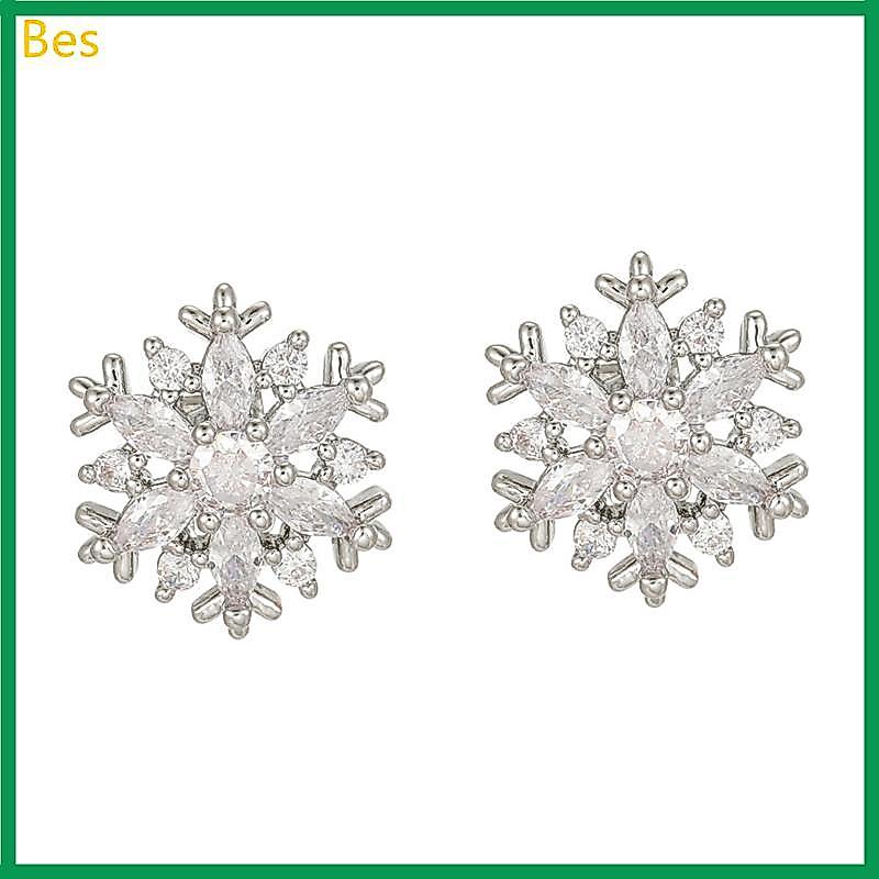 Bes Sparkling Zircons Snowflake Clip On Ear Acessório Para FreeClip 1 2 Fashion Enhancement