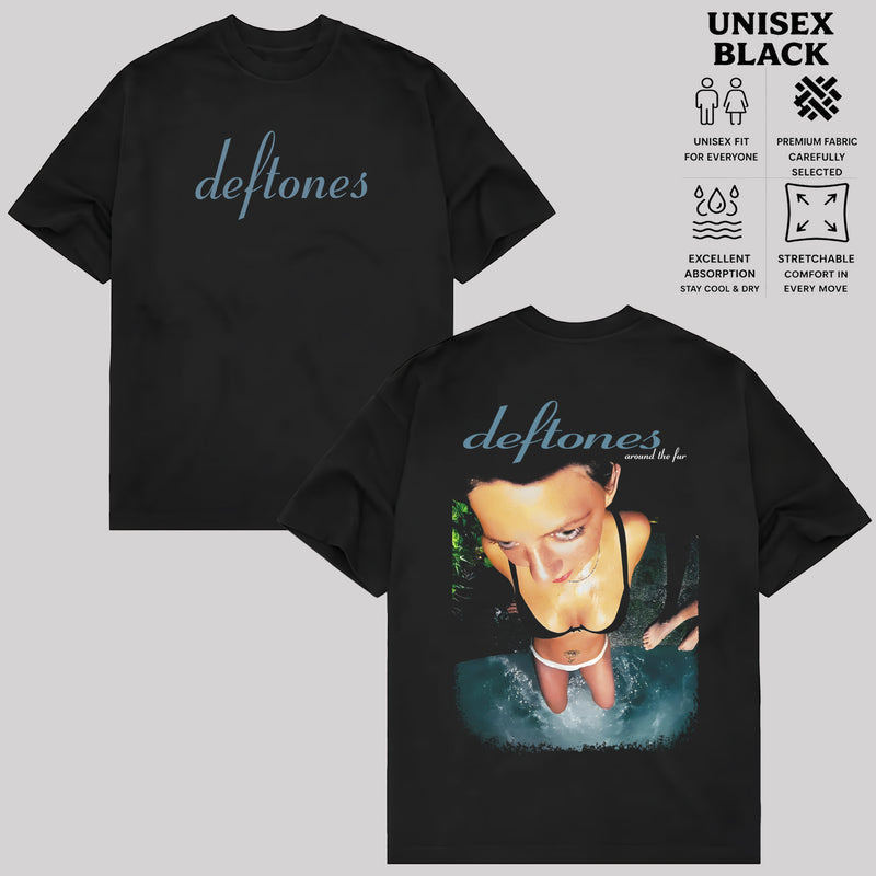 Camiseta Band Deftones Gato Around the Fur Vintage Estilosa Elegante Atemporal Retrô