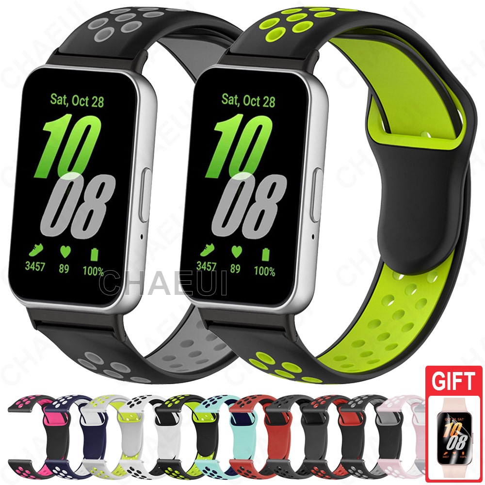 Pulseira De Silicone Doublue Color Band Substituição Para Galaxy Fit 3