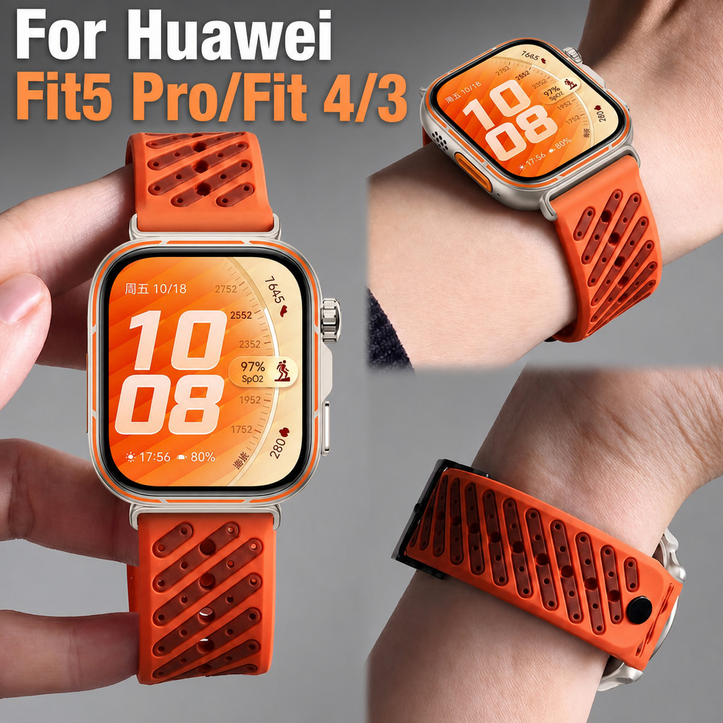 Duo Color Silicone Band Para Huawei Fit 5 Pro Fit4/3 Pulseira Esportiva Watch 4 Substituição Acessórios De Respirável