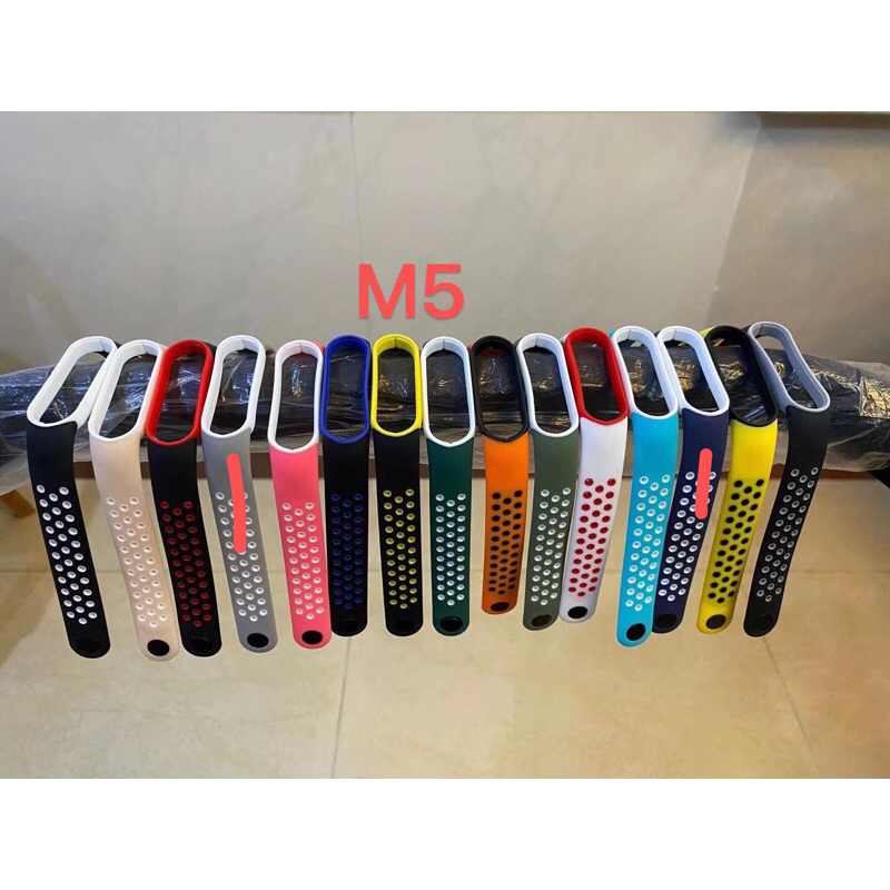 kit3 Pulseira Mi Band 5 e 6 Silicone Sport Bi-Color Respirável Anti-Suor p/ X