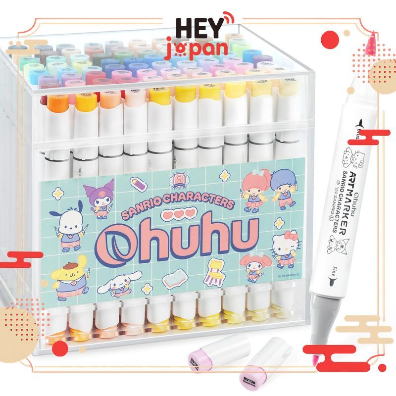 Ohuhu 80 Colors Brush Markers Sanrio Collaboration Alcohol-Based Set