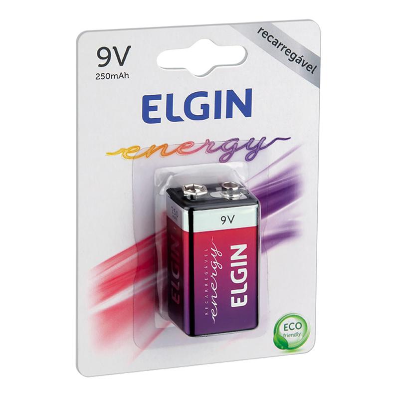 Bateria Recarregável 9V 250mAh c/ 1 unidade 82215 Elgin