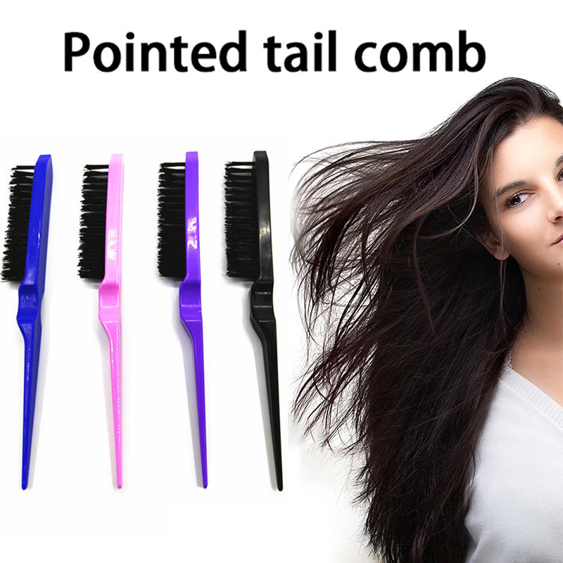 Pincel de Atrás de Comb de Cabelo Fluffy Três fileiras Ferramenta Salon Hairdressing