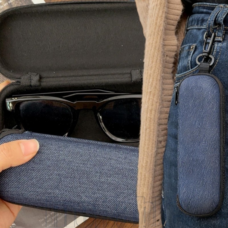 4-1Pc Estojo Para Óculos De Tecido Oxford Azul Escuro-Sol Protect Shell-Mulheres E Homens-Bolsa-Caixa De Armazenamento D