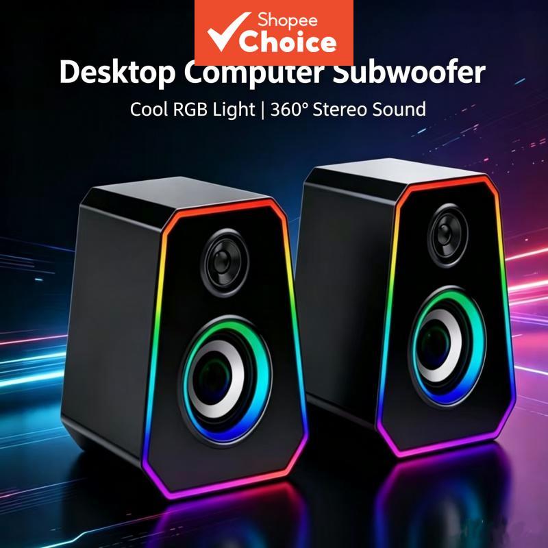 Alto-Falantes De Mesa Para Jogos SADA RGB Boombox Dual Driver Áudio De Computador Com Graves Pesados