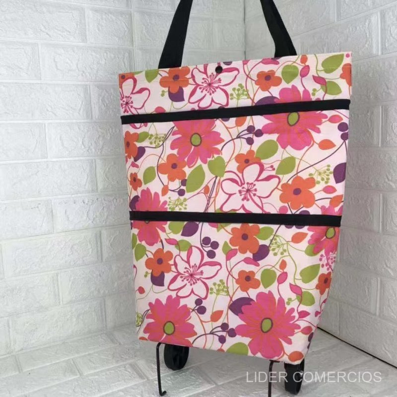 1/2 Unidades  Bag De Compras Com Roda Design De Arrasto Fácil De Plegar Portátil Armazenamento 3D Regulação De Volume