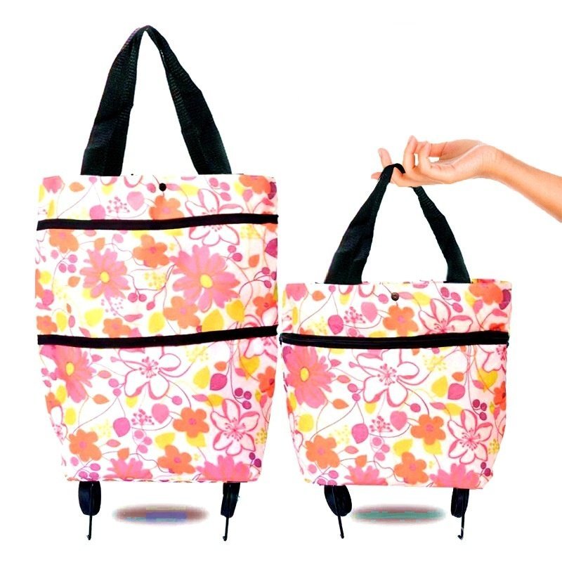 1/2 Unidades  Bag De Compras Com Roda Design De Arrasto Fácil De Plegar Portátil Armazenamento 3D Regulação De Volume