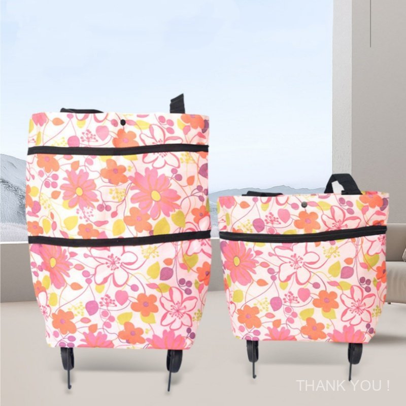 1/2 Unidades  Bag De Compras Com Roda Design De Arrasto Fácil De Plegar Portátil Armazenamento 3D Regulação De Volume
