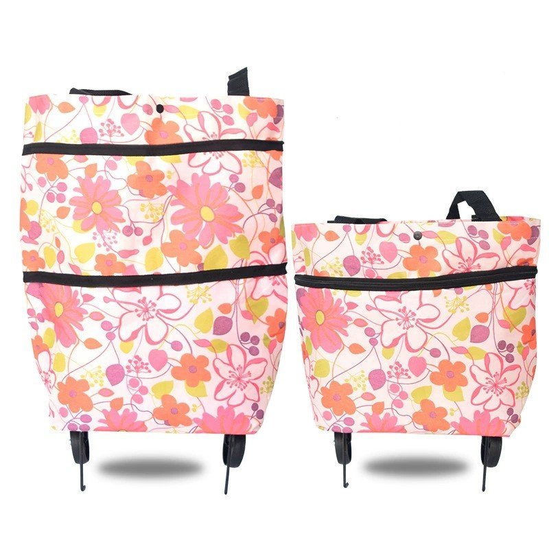 1/2 Unidades  Bag De Compras Com Roda Design De Arrasto Fácil De Plegar Portátil Armazenamento 3D Regulação De Volume