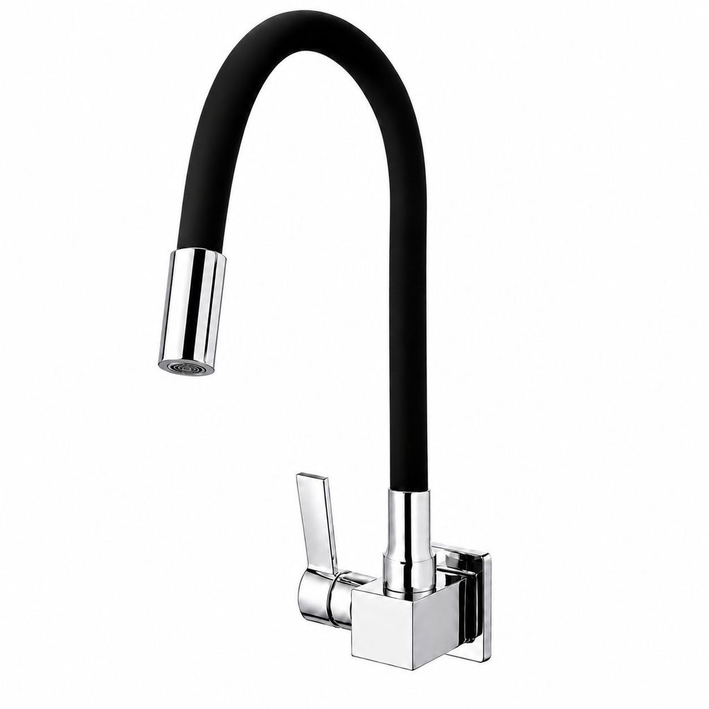 Torneira Color Preta Square Tubo Silicone Flexivel 4167 C70