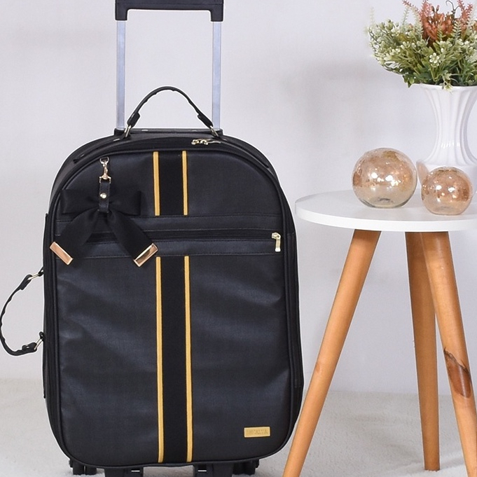 Mala Maternidade Rodinha Oxford Preto/Dourado - 01 Peça