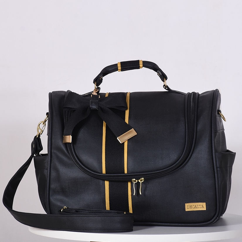 Frasqueira de Mão Oxford Preto /Dourado - 01 Peça