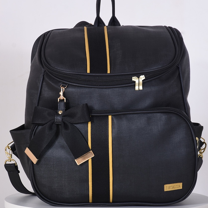 Mochila Maternidade 2 em 1 Oxford Preto/Dourado - 01 Peça
