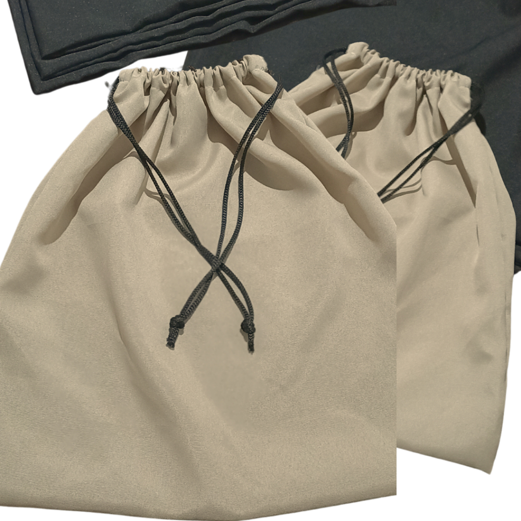 Saco Organizador  Fechamento Expansivo para Viagem em Tecido Oxford Resistente Preto / Bege / Branco