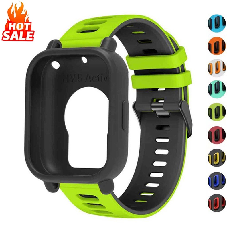 Caso + Alça Compatível Com Redmi Watch 5 Active/5 Lite Strap 22mm Two Tone Sports Silicone Band Protetora Macia Oca Caso